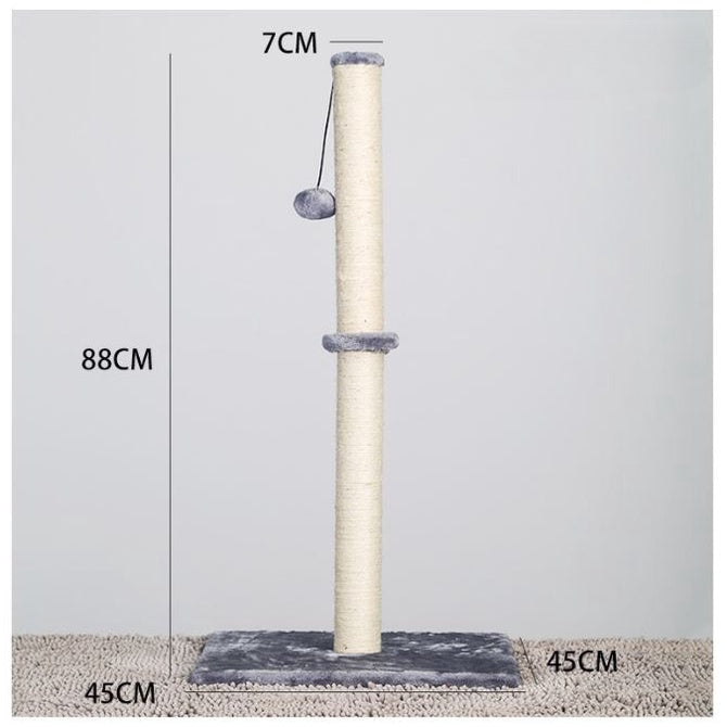 88cm Tall Cat Scratching Post / Pole (Light Grey)