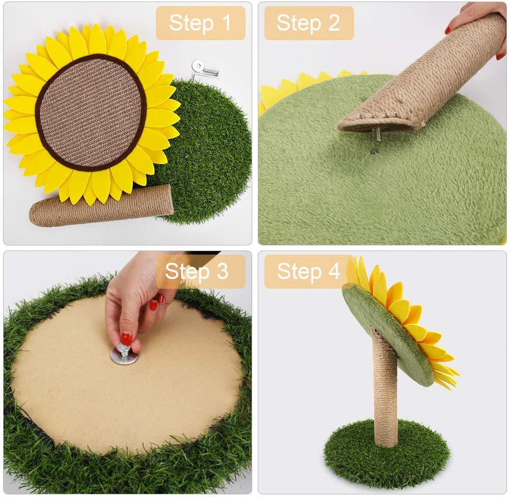 Sunflower Cat Scratching Post with Sisal