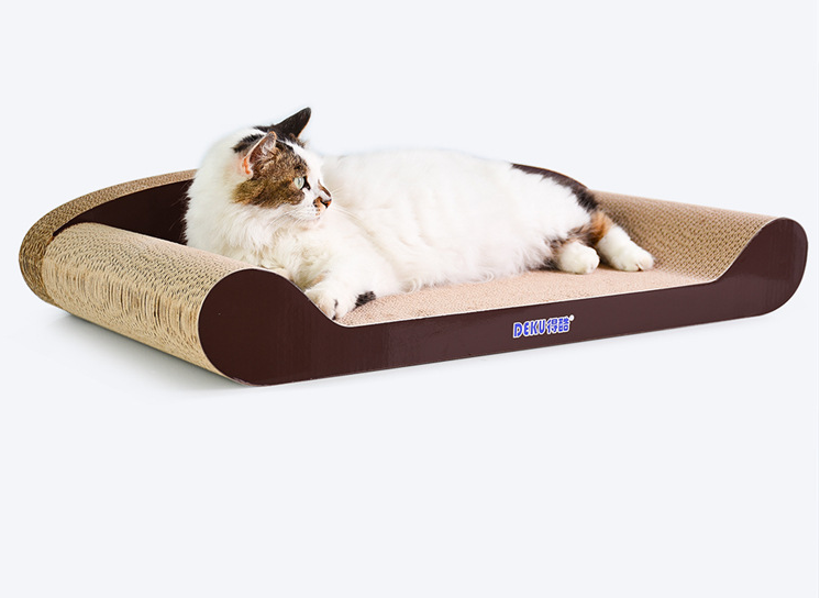 70cm Brown Cat Scratch Board - Durable Recyclable Cardboard with Catnip