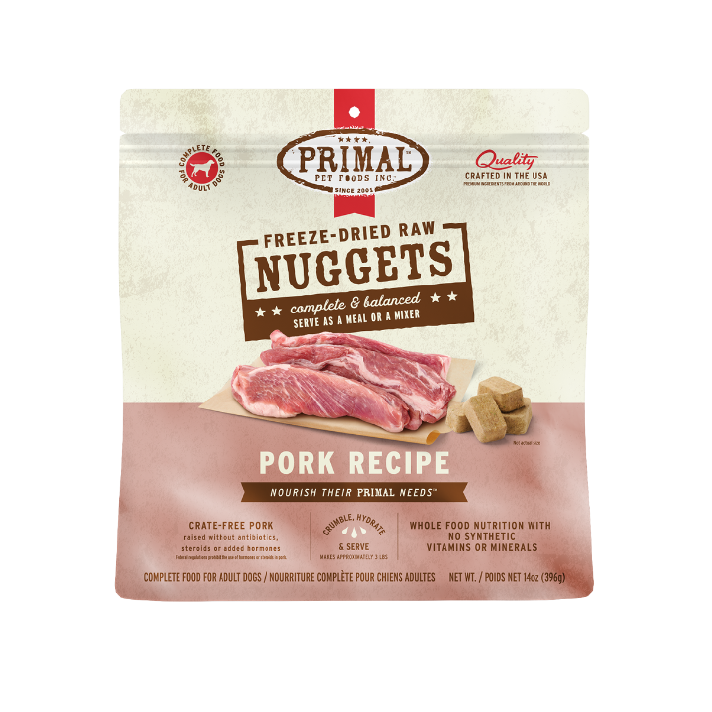 Primal Canine Freeze-Dried Nuggets Pork Formula 14oz