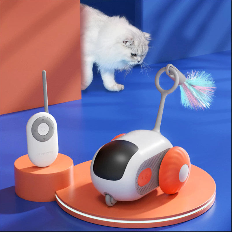 Petgravity Pet Toy Interactive Car with Remote (Orange)
