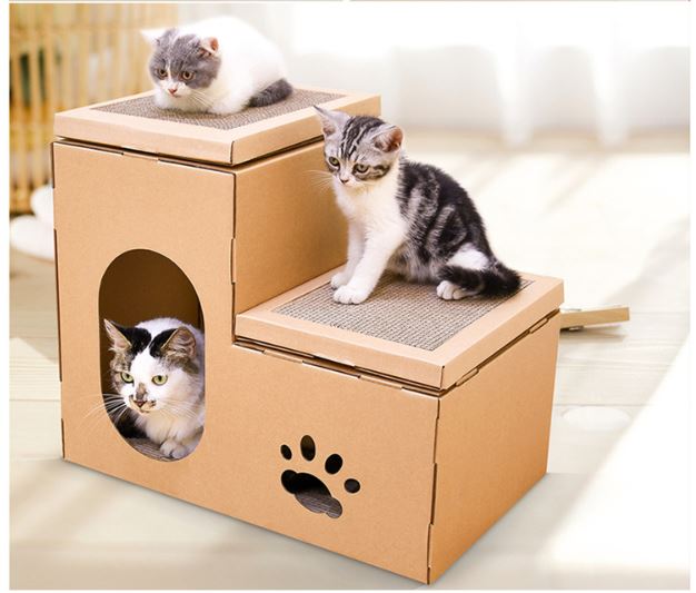Cat Scratcher Cardboard Condo - Double House Scratching Post