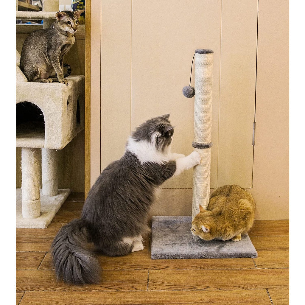 88cm Tall Cat Scratching Post / Pole (Cream)