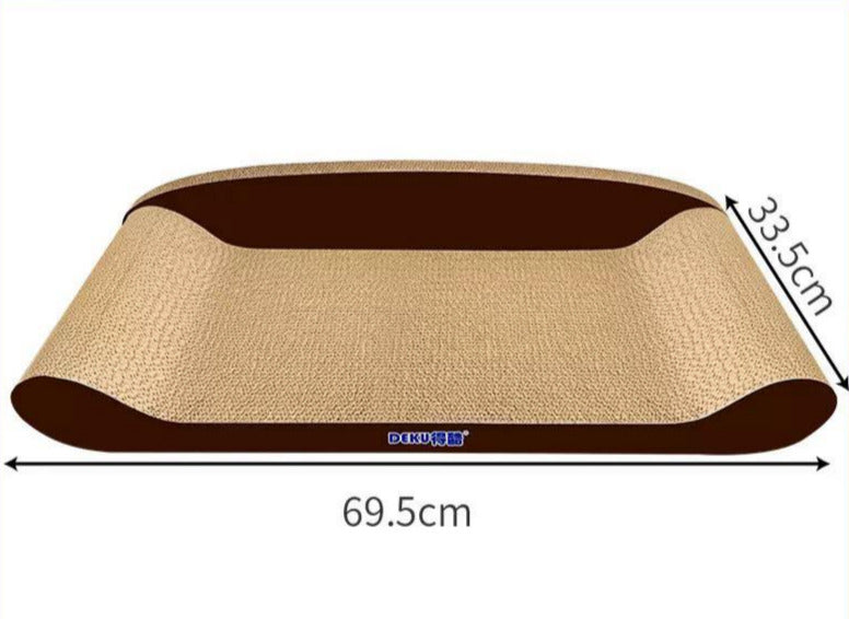 70cm Brown Cat Scratch Board - Durable Recyclable Cardboard with Catnip