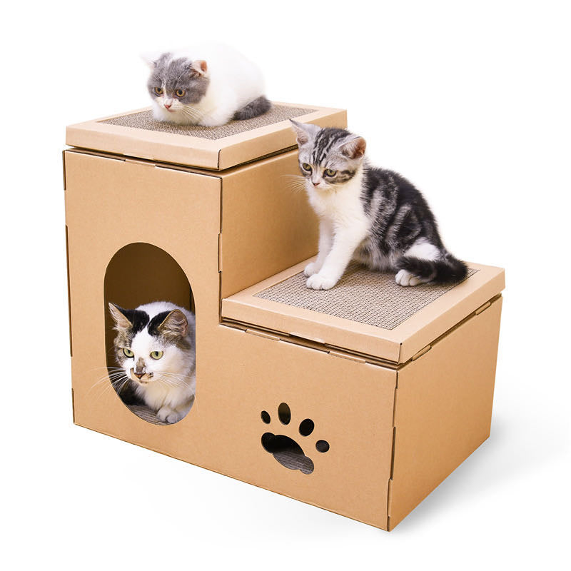 Cat Scratcher Cardboard Condo - Double House Scratching Post