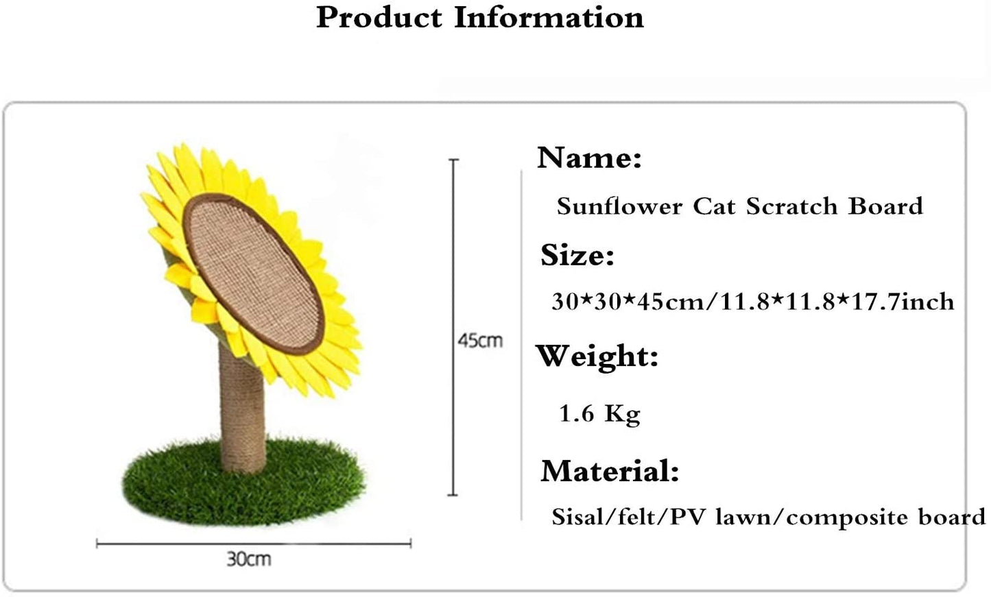 Sunflower Cat Scratching Post with Sisal