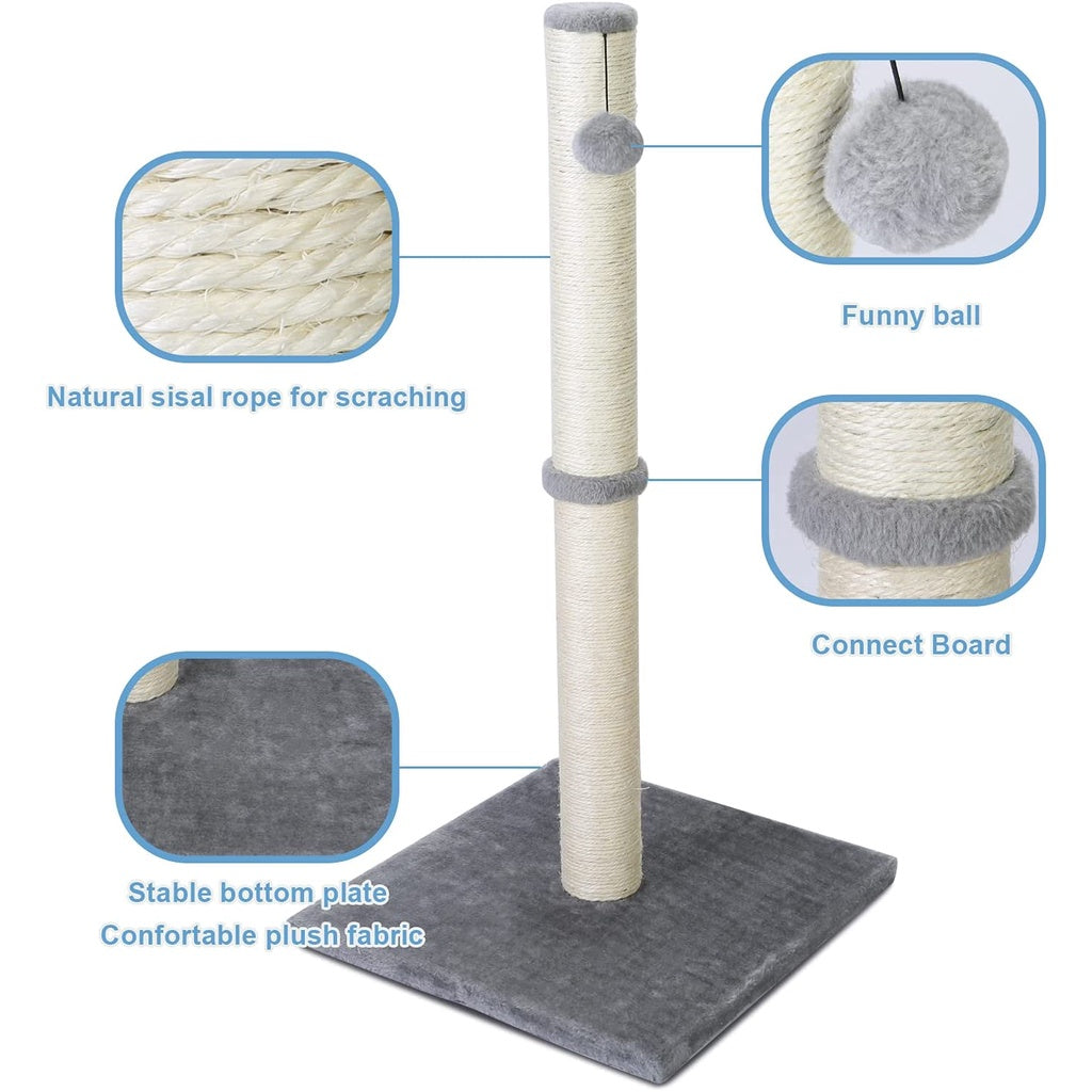 88cm Tall Cat Scratching Post / Pole (Cream)