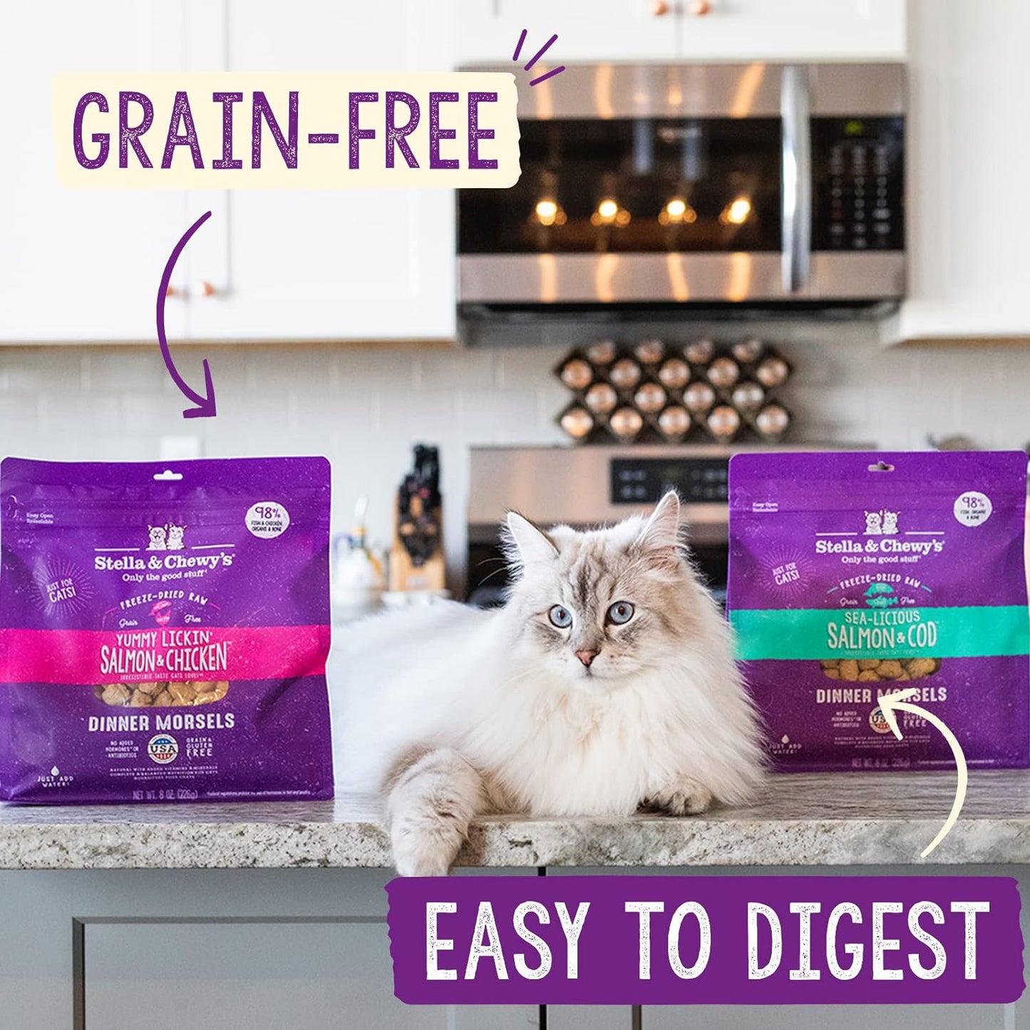 Stella & Chewy's Cat Dinner Morsels Yummy Lickin' Salmon & Chicken 18oz