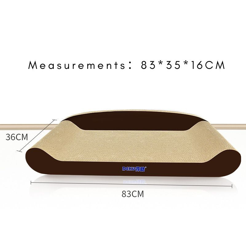 83cm Brown Cat Scratch Board - Durable Recyclable Cardboard with Catnip