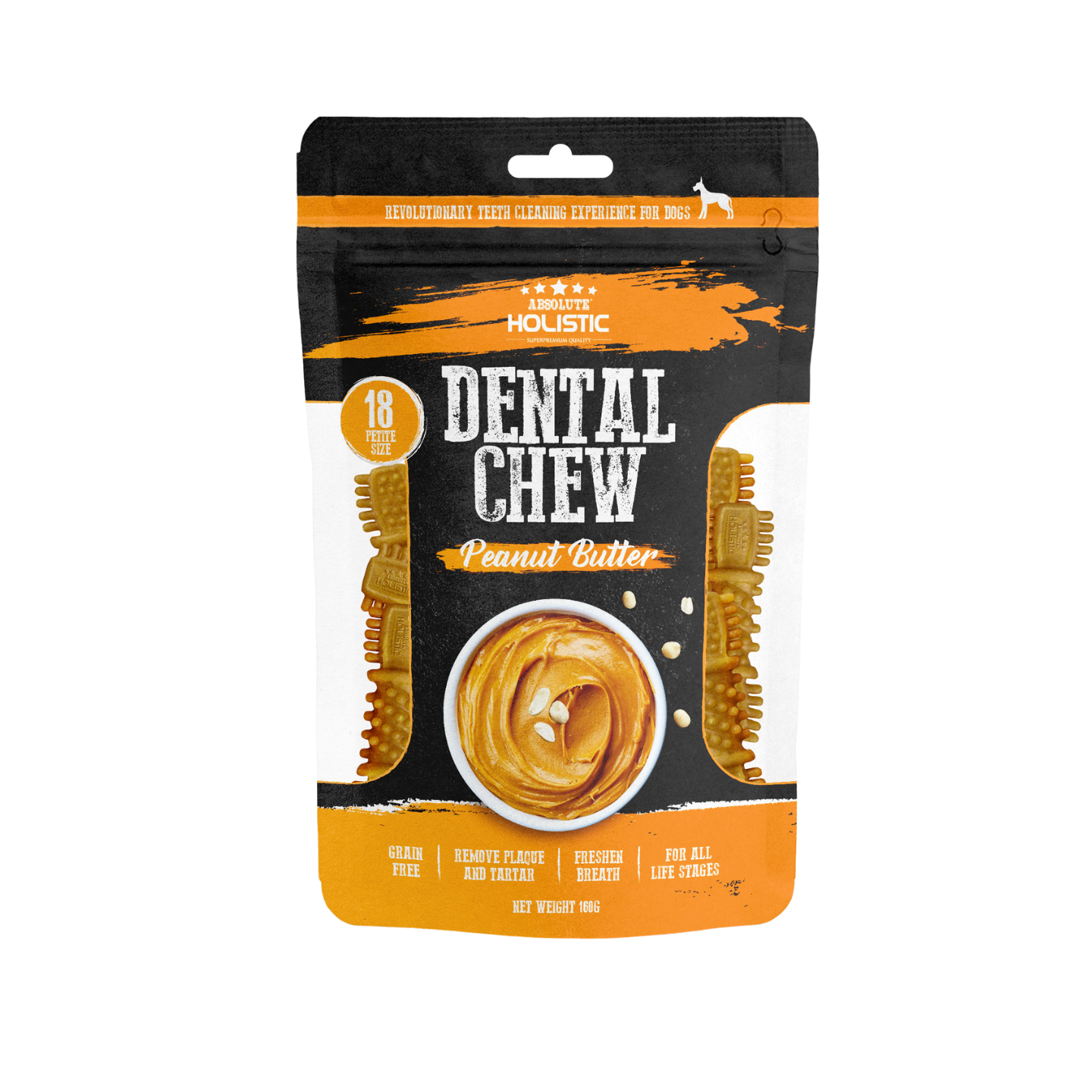 Absolute Holistic Dental Chew Peanut Butter Value Pack 160g