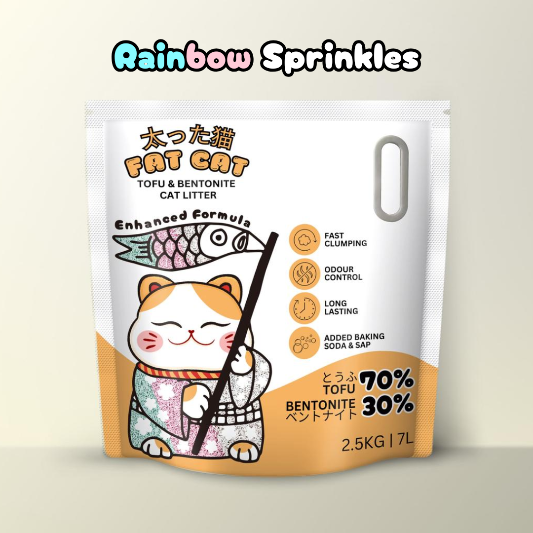 Fat Cat Tofu & Bentonite Rainbow Sprinkles Cat Litter 2.5kg | 7L