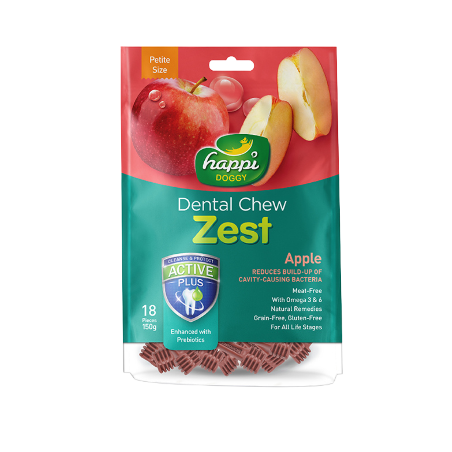 Happi Doggy Zest Apple Dental Chew Petite 150g