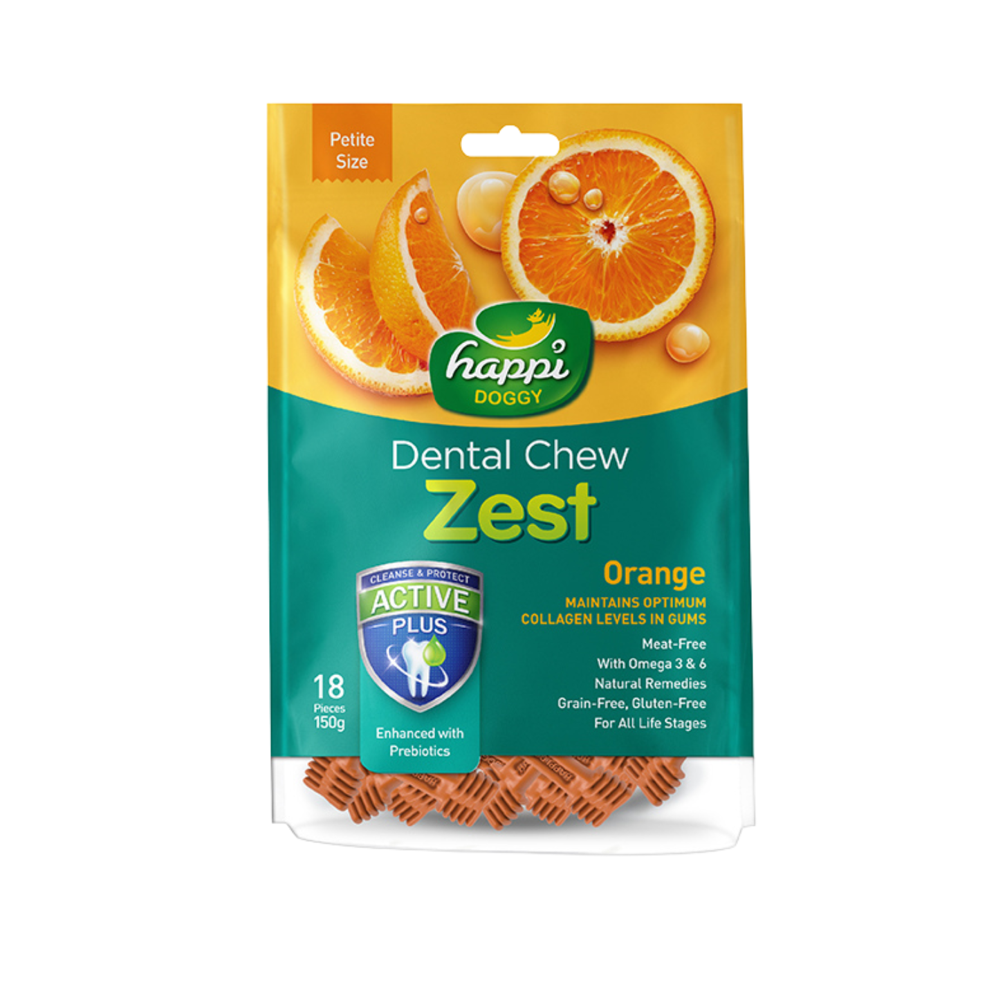 Happi Doggy Zest Orange Dental Chew Petite 150g