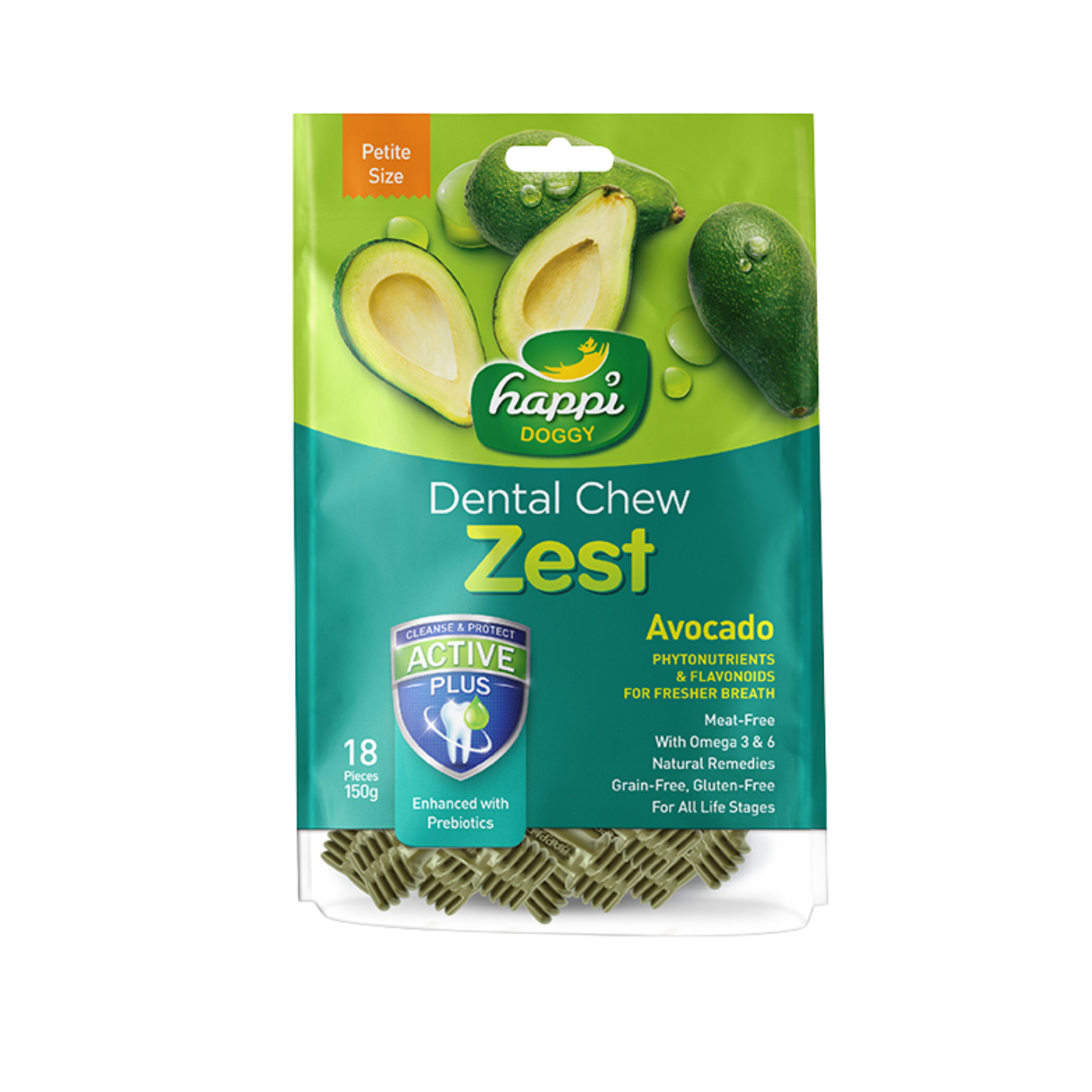 Happi Doggy Zest Avocado Dental Chew Petite 150g