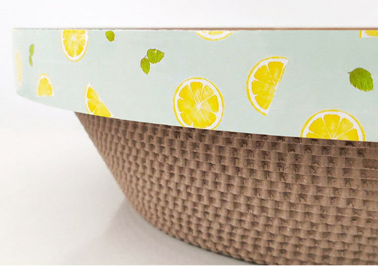 50cm Oval Shape Cat Scratching Board & Bowl Bed Pet Scratcher