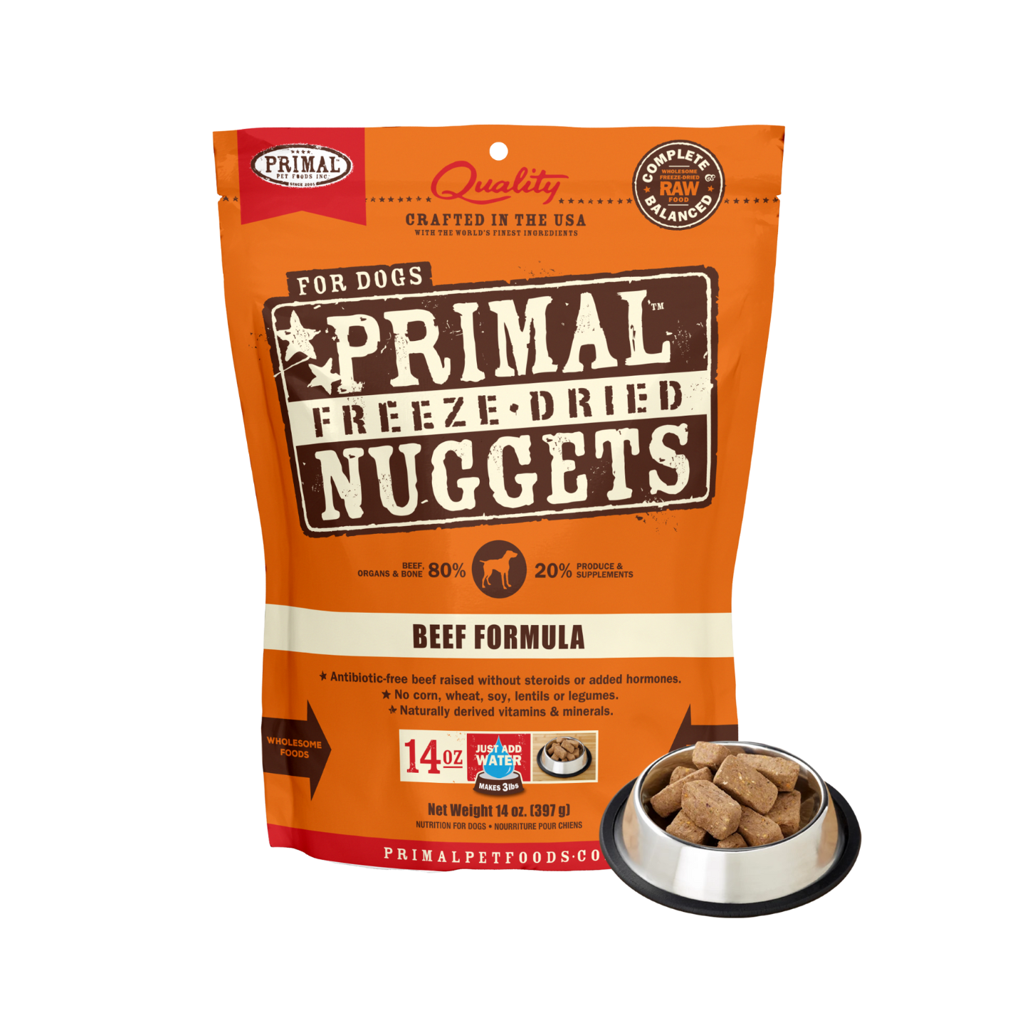 Primal Canine Freeze-Dried Nuggets Beef Formula 14oz