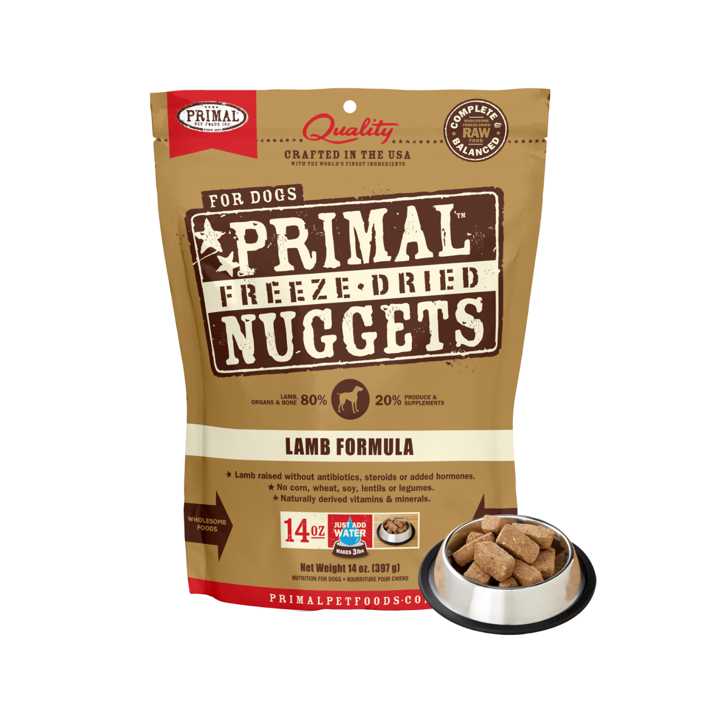 Primal Canine Freeze-Dried Nuggets Lamb Formula 14oz