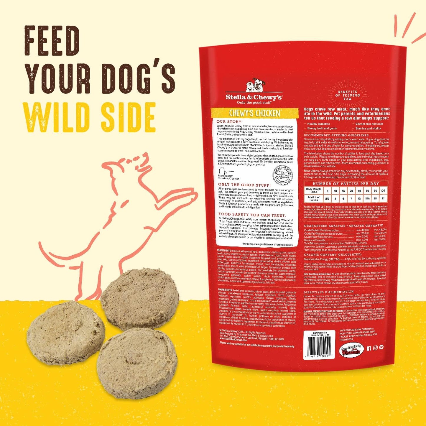 Stella & Chewy's Dog Freeze Dried Dinner Patties Chewy's Chicken 14oz