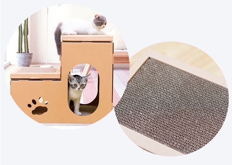 Cat Scratcher Cardboard Condo - Double House Scratching Post