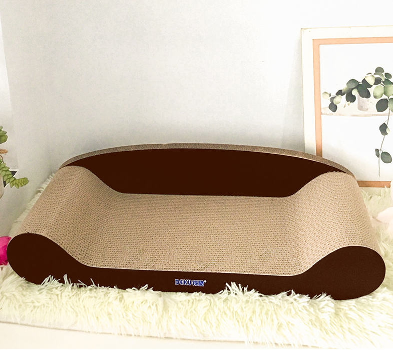 60cm Brown Cat Scratch Board - Durable Recyclable Cardboard with Catnip
