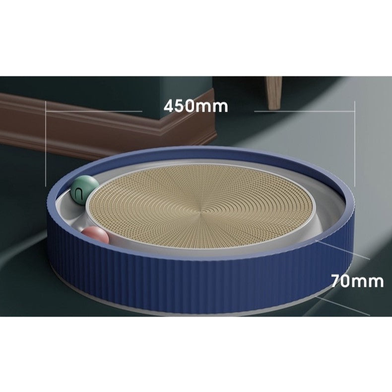 Interactive Cat Scratching Board with Ball & Scratch Bowl (Blue/XL)
