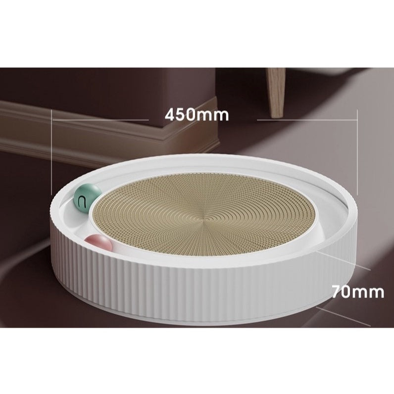 Interactive Cat Scratching Board with Ball & Scratch Bowl (White/XL)