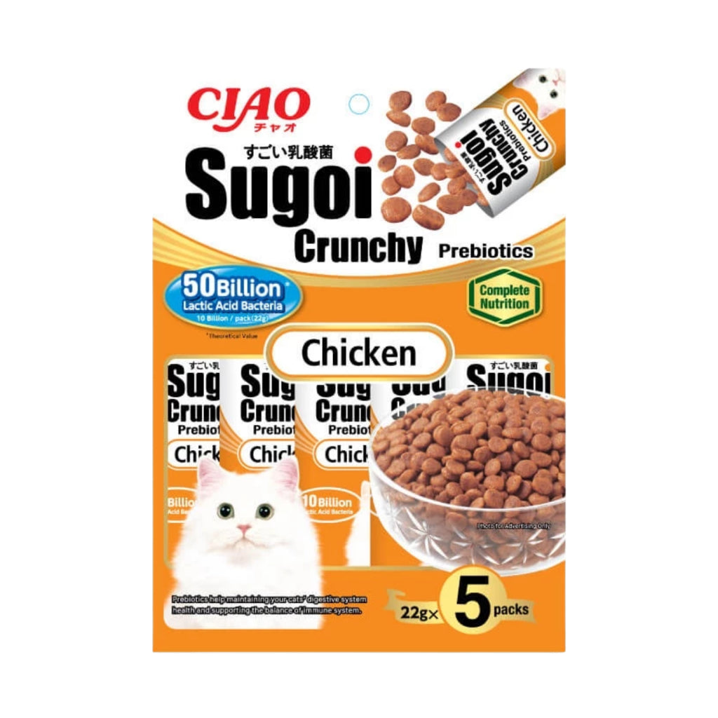 Ciao Sugoi Crunchy Chicken Flavor Plus Prebiotics 22g x 5packs