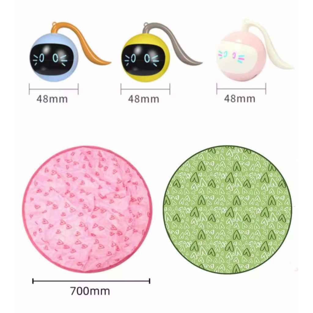 FOFOS 360° Self Rolling Interactive Ball Toy for Cat (Pink)