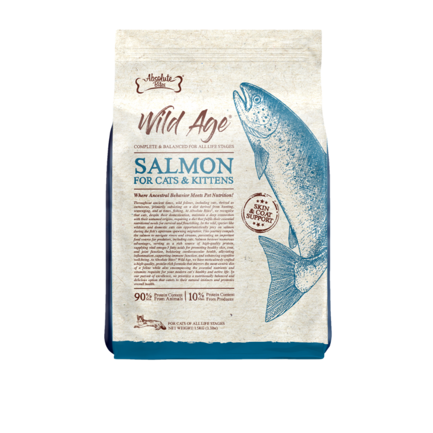 Absolute Bites Wild Age Salmon Complete & Balanced For All Life Stages 3.3lbs