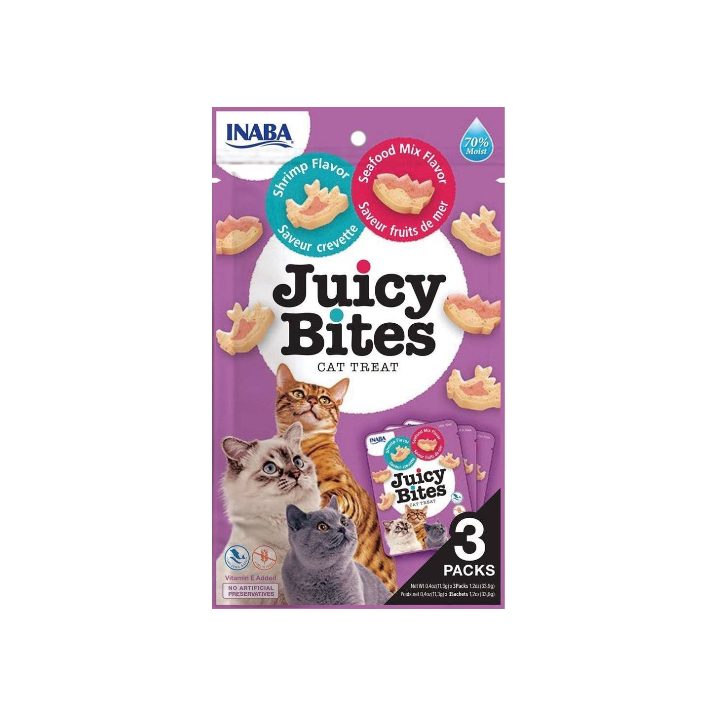 INABA Juicy Bites Shrimp & Seafood Mix 11.3g x 3 (704A)