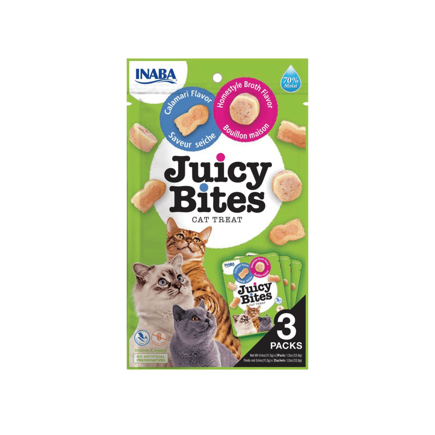 INABA Juicy Bites Calamari & Homestyle Broth 11.3g x 3 (705A)