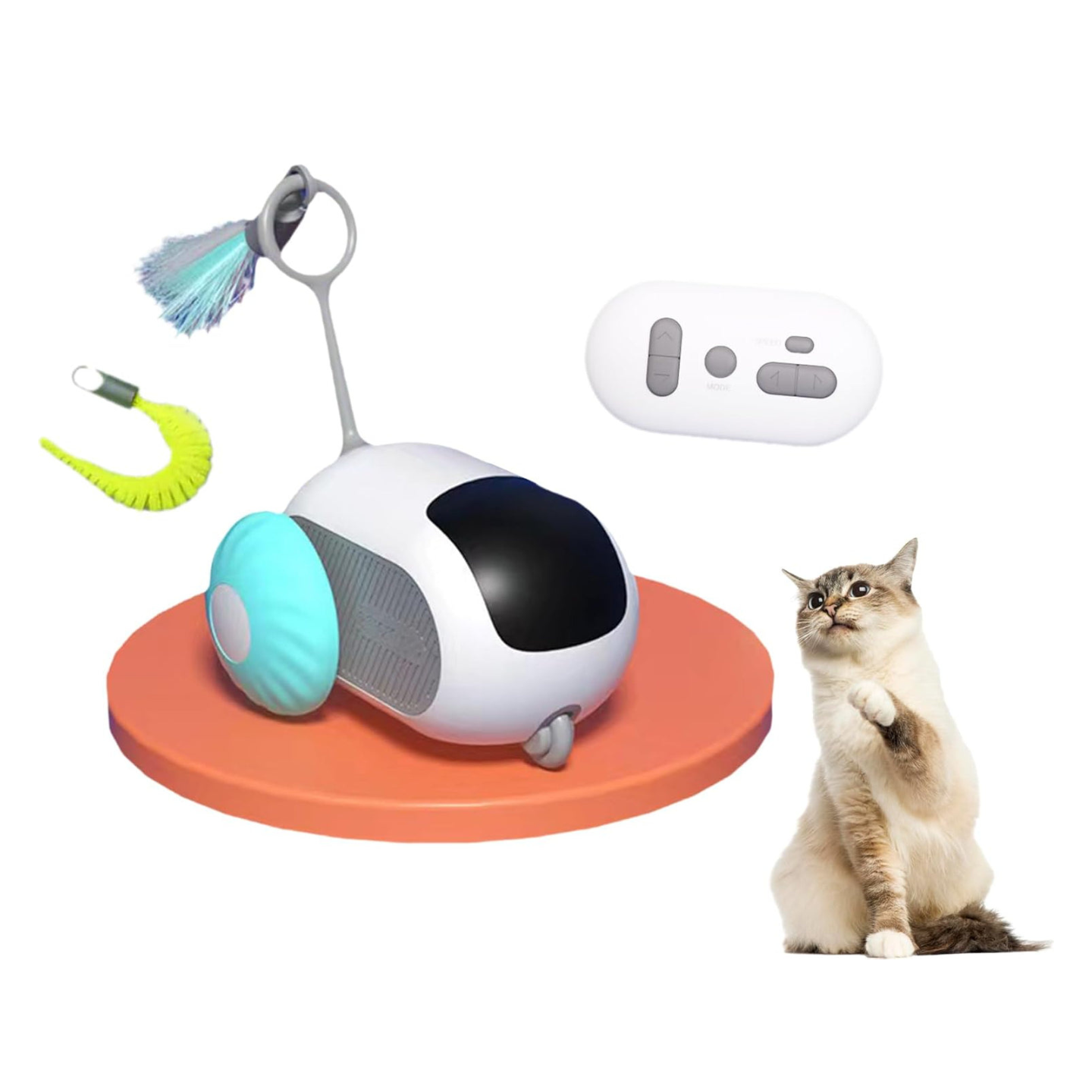 Petgravity Pet Toy Interactive Car with Remote (Blue)