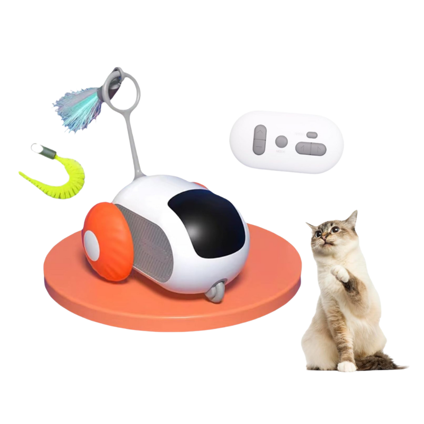 Petgravity Pet Toy Interactive Car with Remote (Orange)
