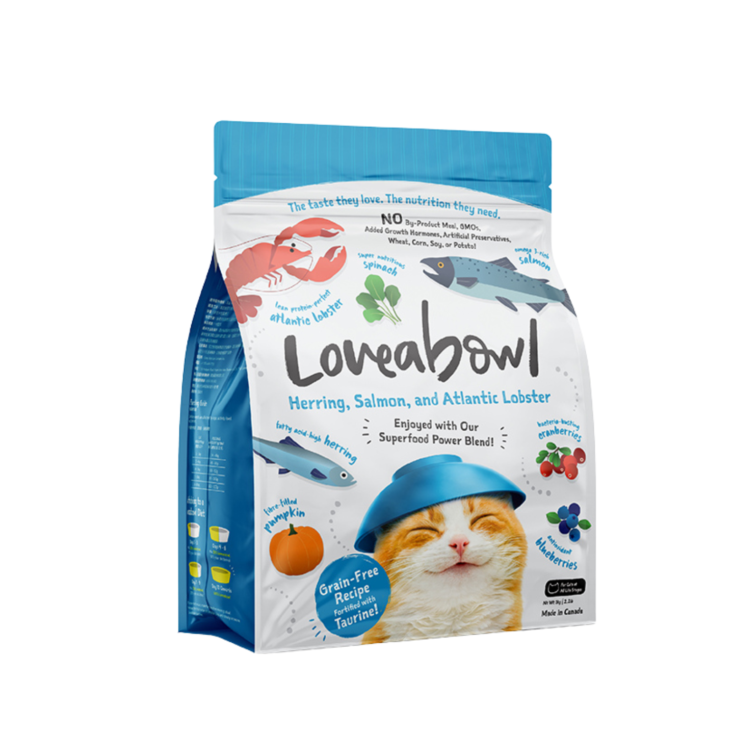 Loveabowl Grain-Free Herring Salmon and Atlantic Lobster Dry Cat Food 1kg