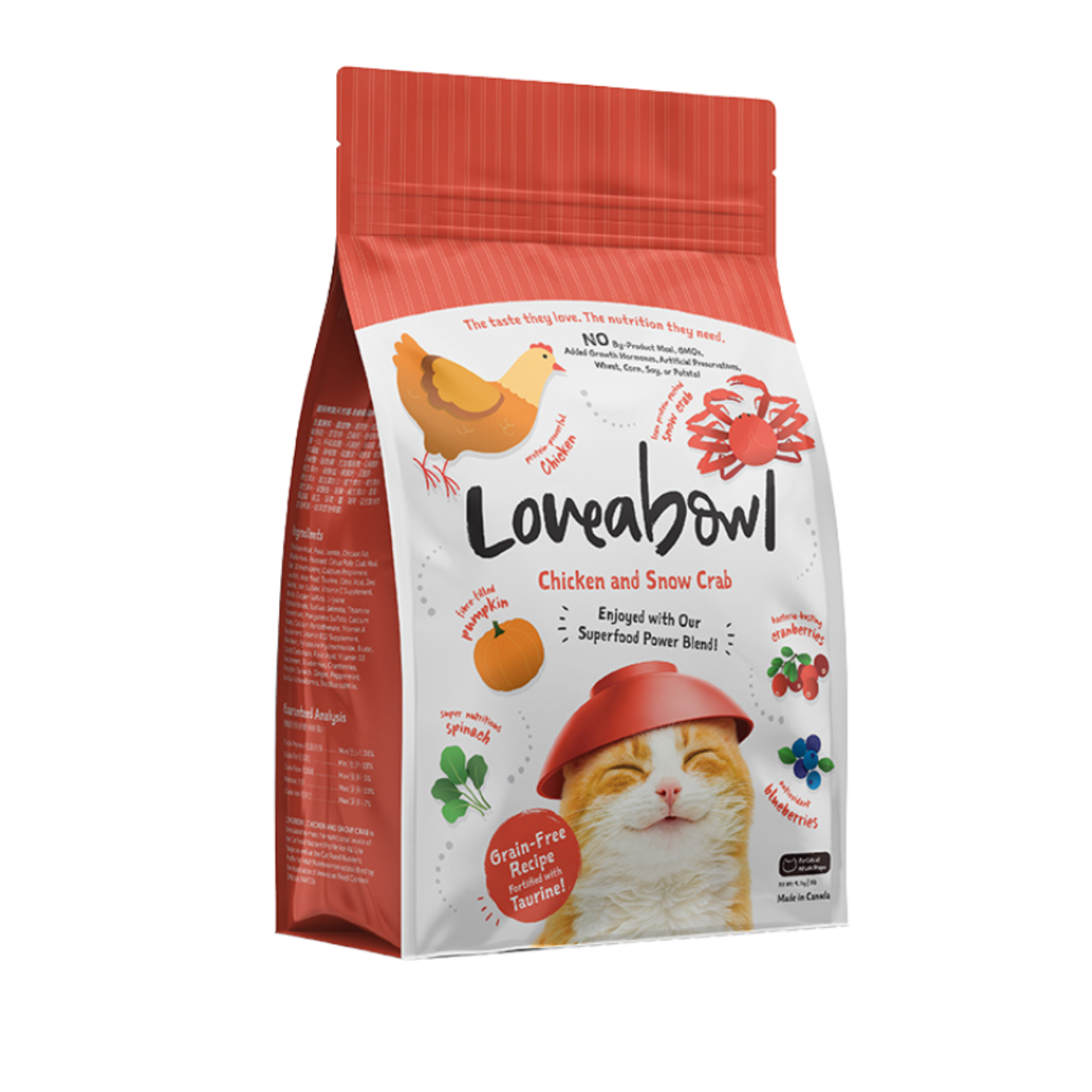 Loveabowl Grain-Free Chicken and Snow Crab Dry Cat Food 9lbs