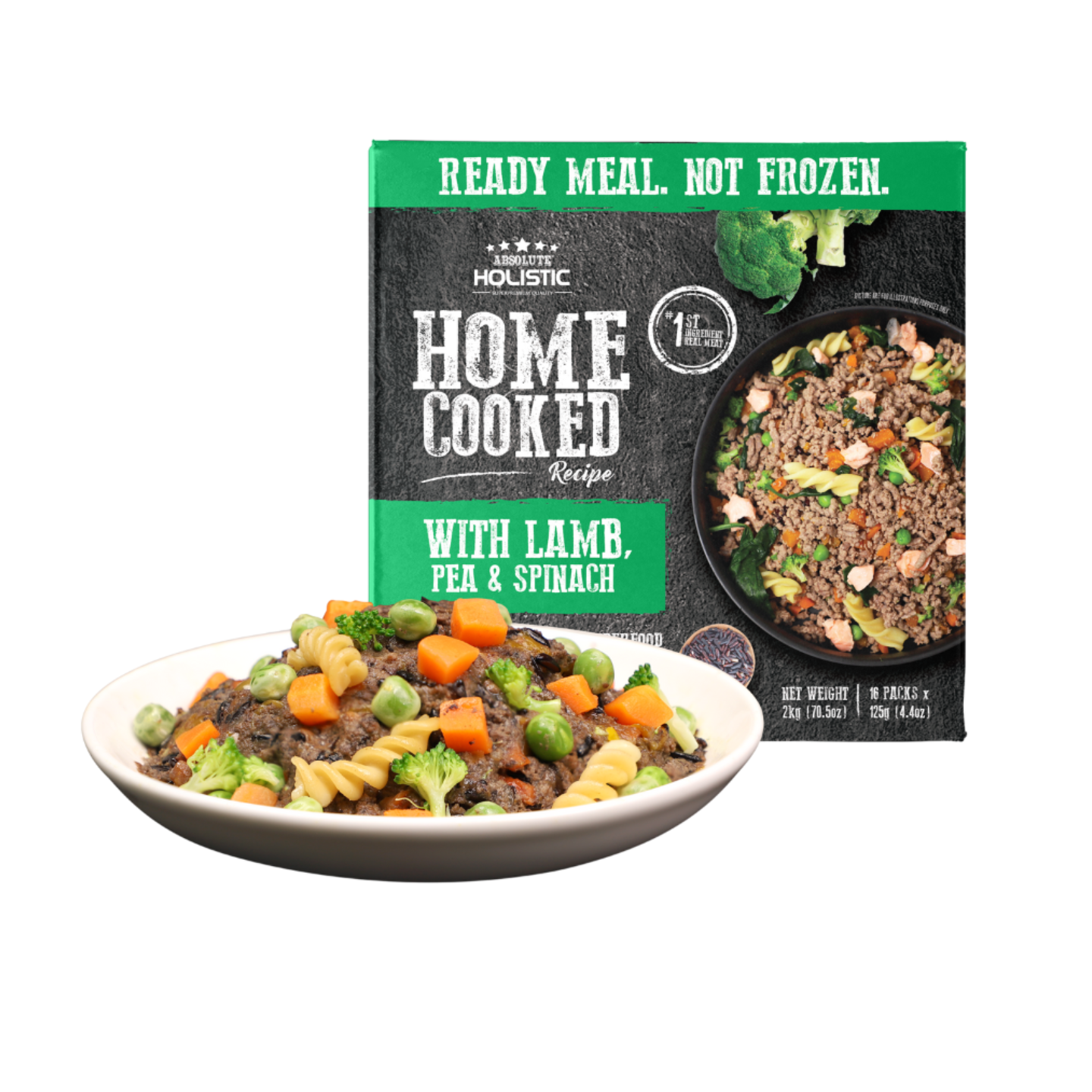 Absolute Holistic Home Cooked Recipe Lamb, Peas & Spinach 2kg