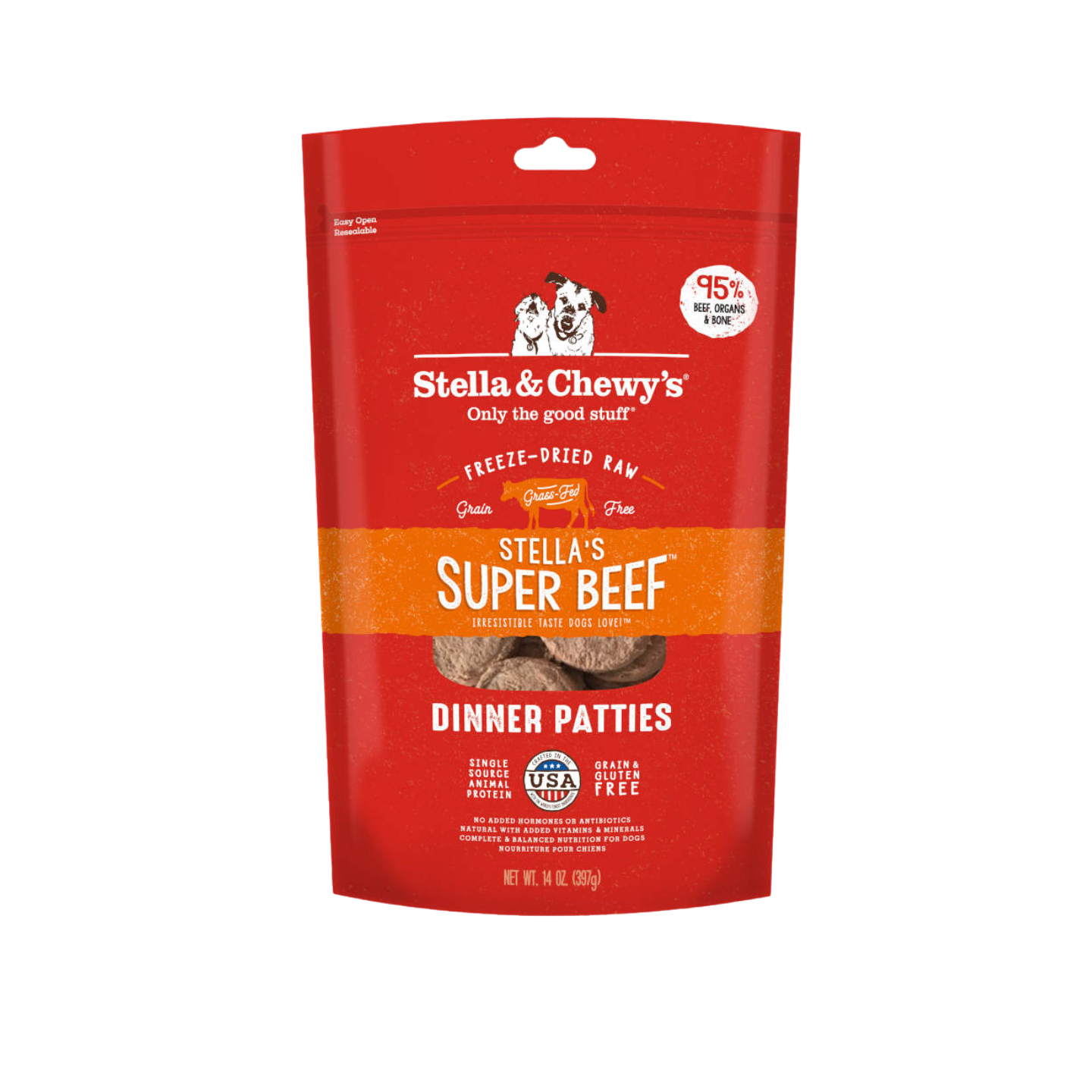 Stella & Chewy's Dog Freeze Dried Dinner Patties Super Beef 14oz