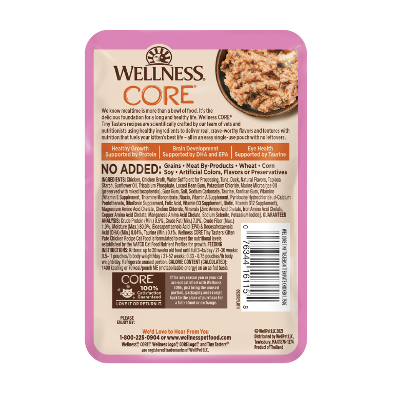 [12 Pouches] Wellness CORE Tiny Tasters Kitten Chicken Pate 1.75oz