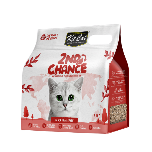 [6 Packs] Kit Cat 2nd Chance Black Tea Leaves Cat Litter 2.5kg