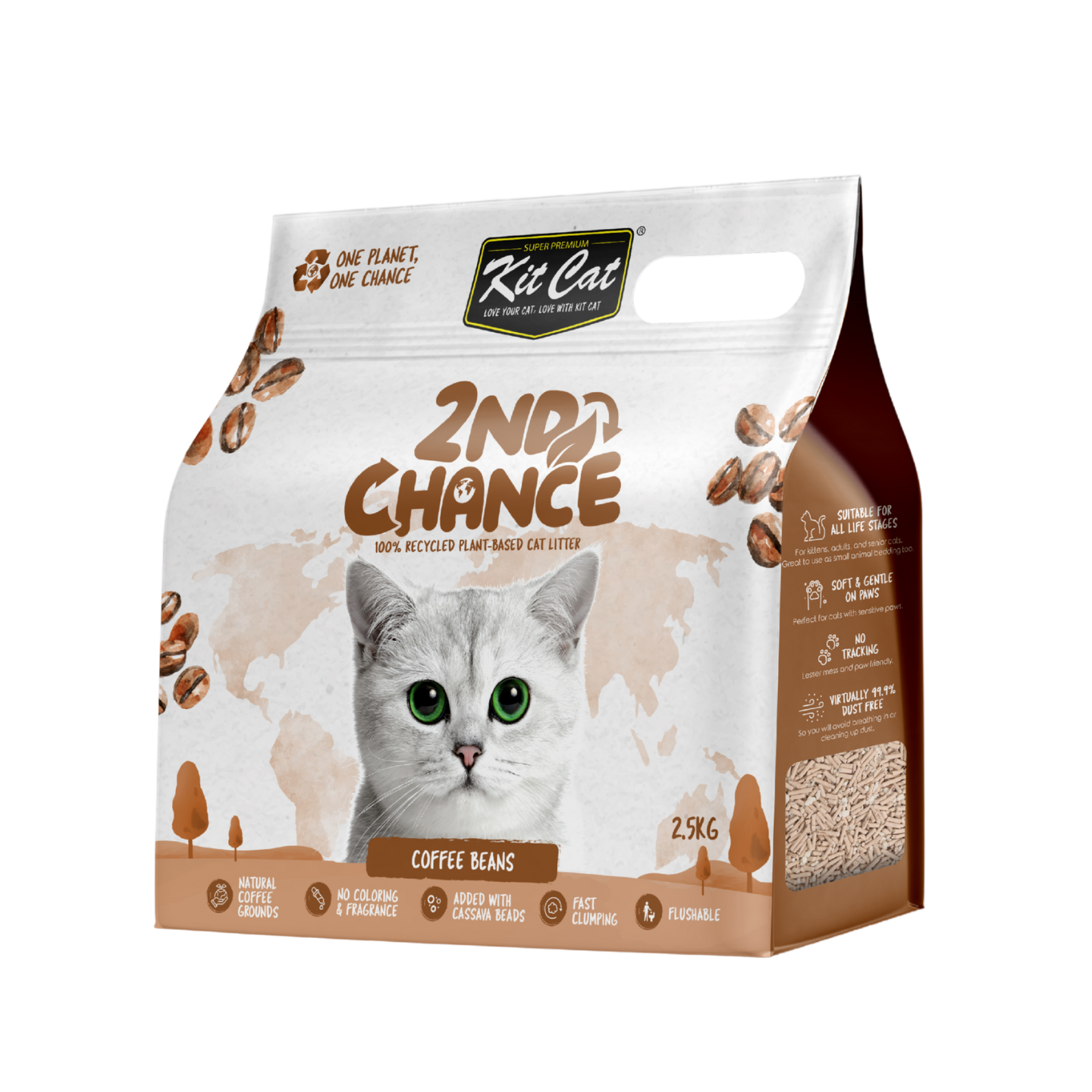 [6 Packs] Kit Cat 2nd Chance Coffee Beans Cat Litter 2.5kg