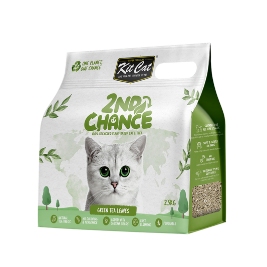 [6 Packs] Kit Cat 2nd Chance Green Tea Leaves Cat Litter 2.5kg