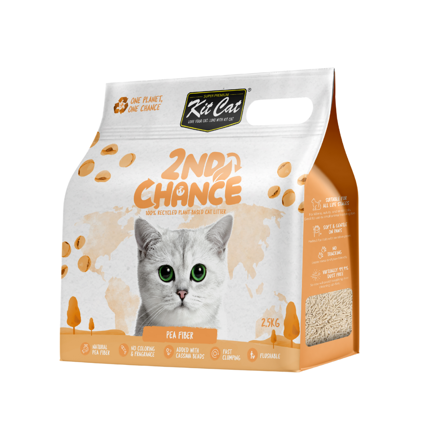 [6 Packs] Kit Cat 2nd Chance Pea Fiber Cat Litter 2.5kg