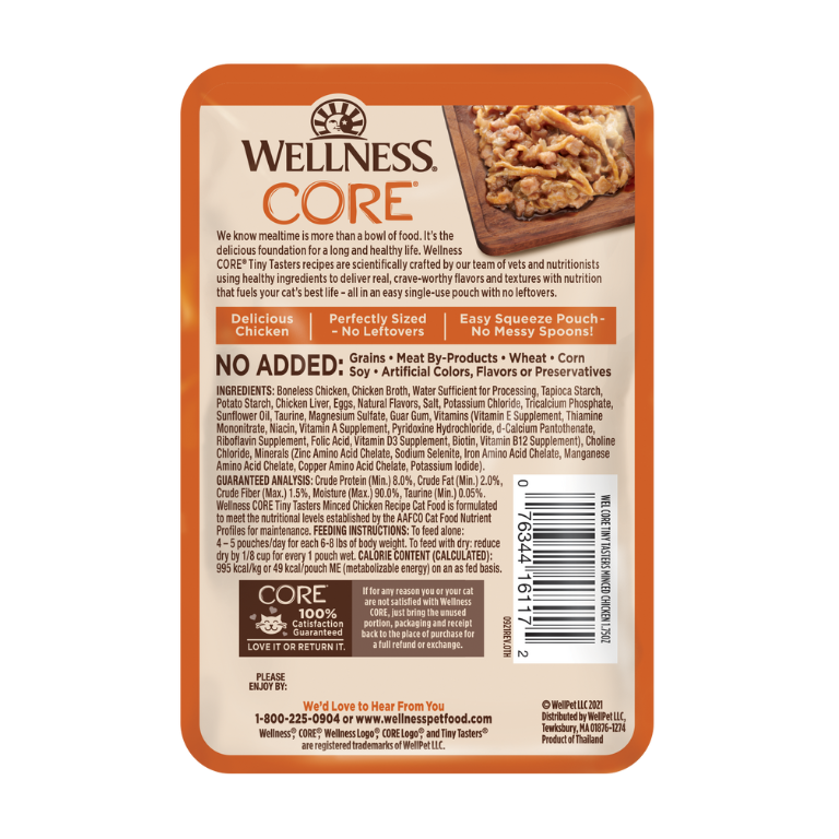 [12 Pouches] Wellness CORE Tiny Tasters Minced Chicken 1.75oz