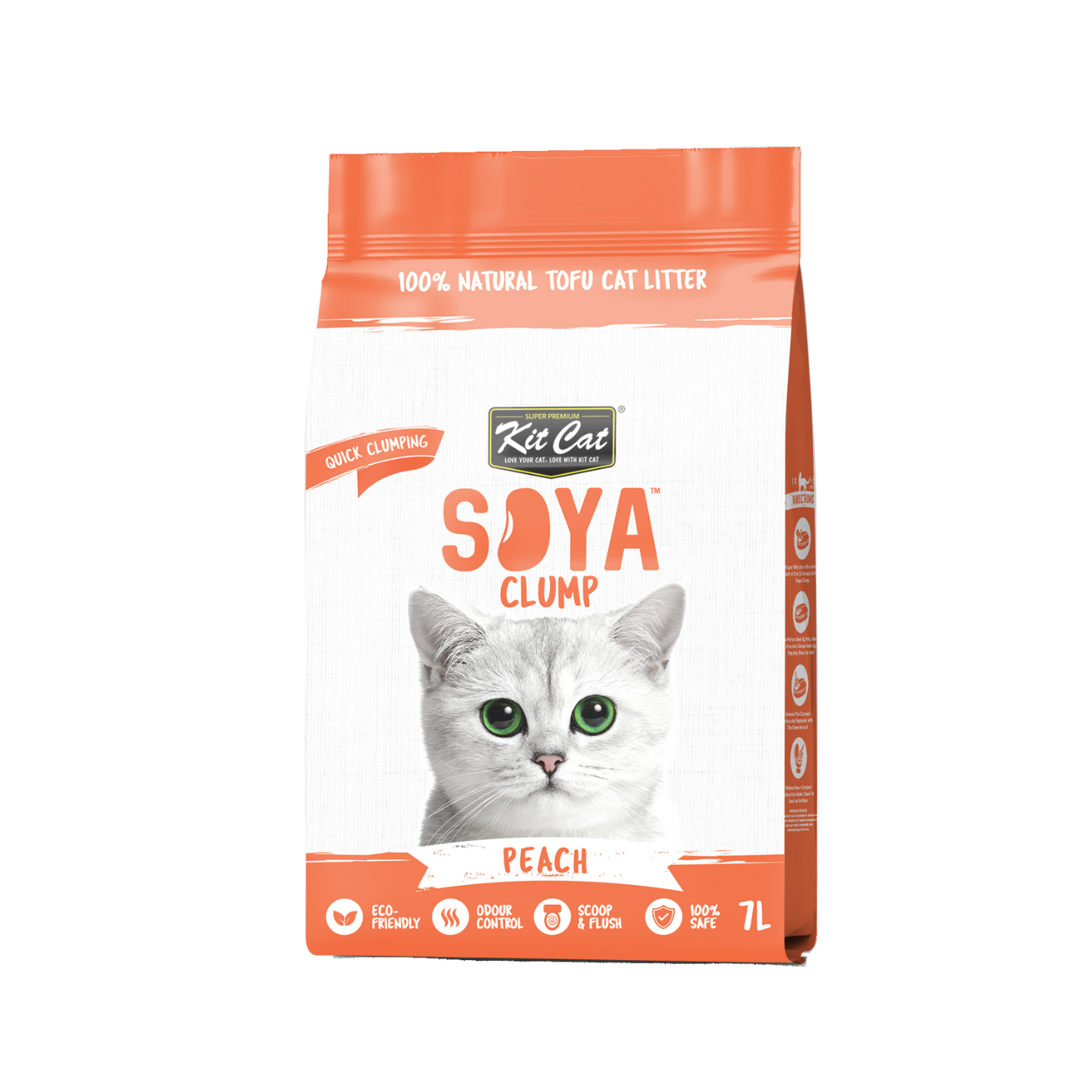 [6 Packs] Kit Cat Soya Clump Peach 7L