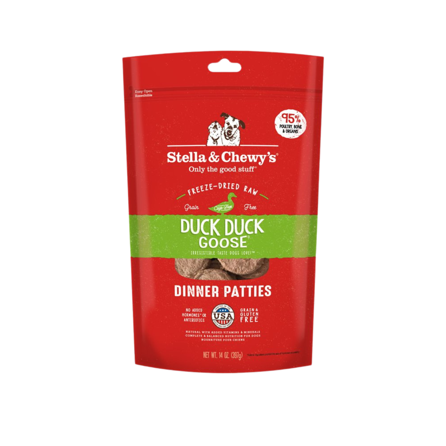 Stella & Chewy's Dog Freeze-Dried Dinner Patties Duck, Duck, Goose 18oz
