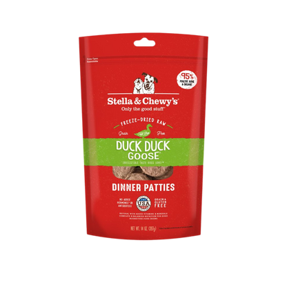 Stella & Chewy's Dog Freeze-Dried Dinner Patties Duck, Duck, Goose 18oz