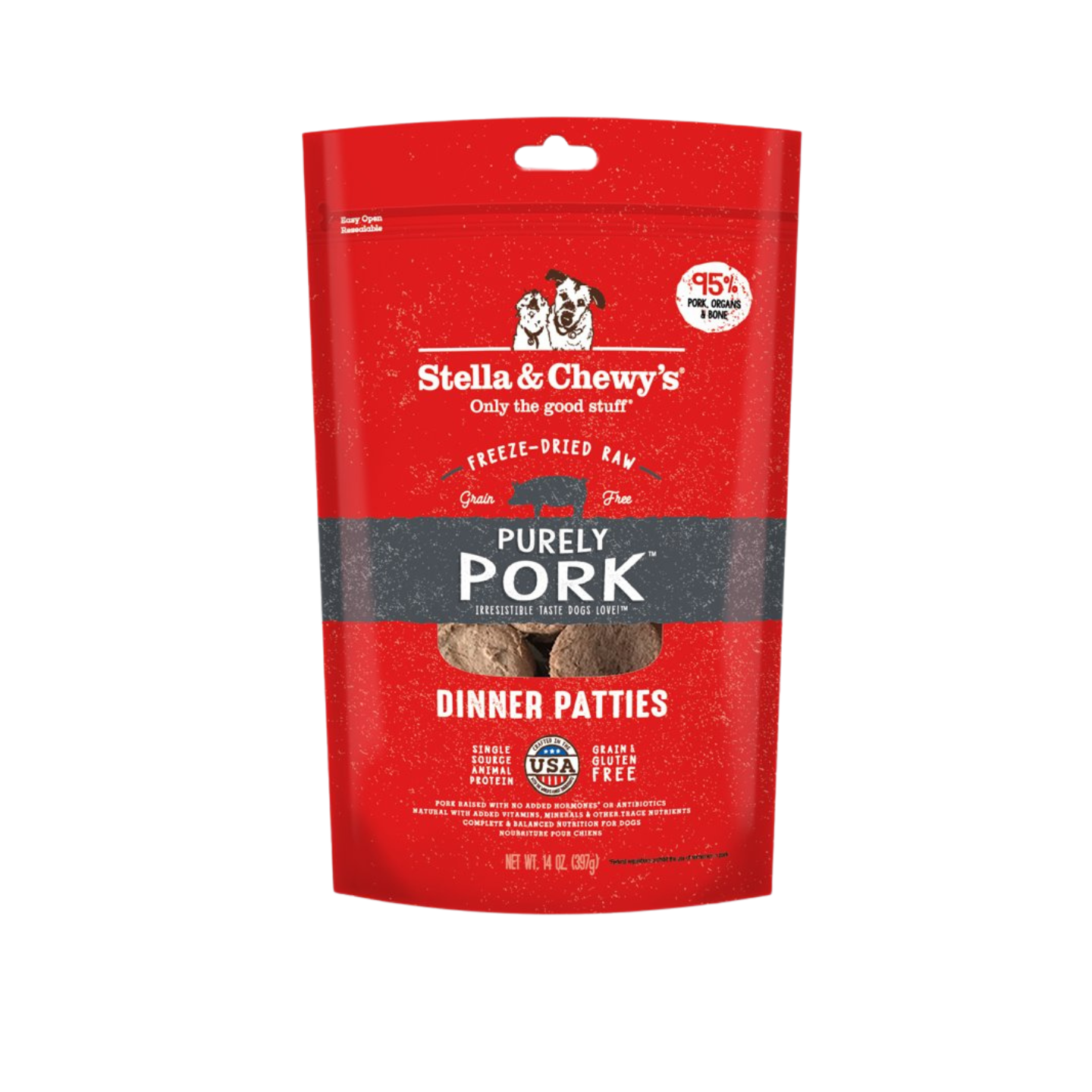 Stella & Chewy's Dog Freeze Dried Dinner Patties Purely Pork 14oz
