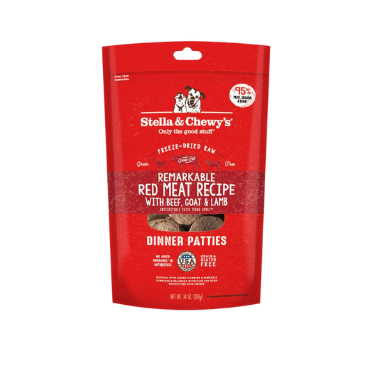 Stella & Chewy's Dog Freeze-Dried Dinner Patties Remarkable Red Meat Beef, Goat & Lamb 14oz