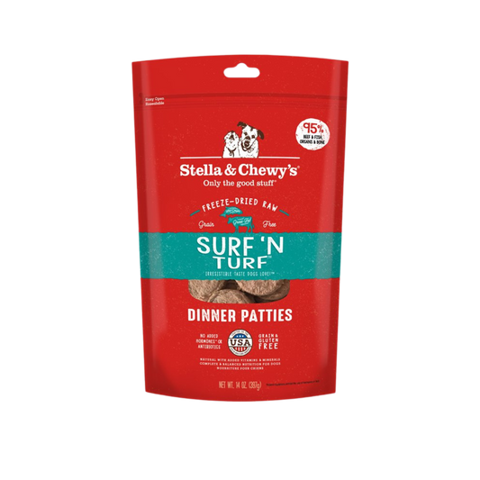 Stella & Chewy's Dog Freeze-Dried Dinner Patties Surf 'N Turf Beef & Salmon 14oz