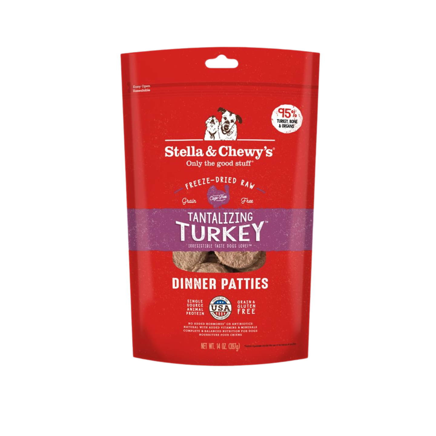 Stella & Chewy's Dog Freeze Dried Dinner Patties Tantalizing Turkey 14oz